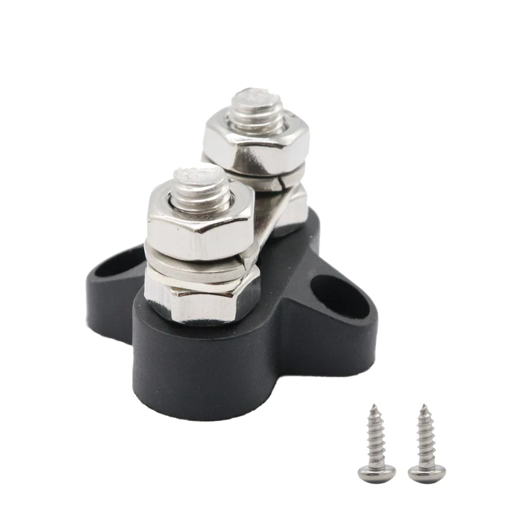 Car Bus Bar Terminal Block - M8 (5/16'') Power Distribution Block for Truck RV Boat, Heavy Duty Stainless Steel - Black