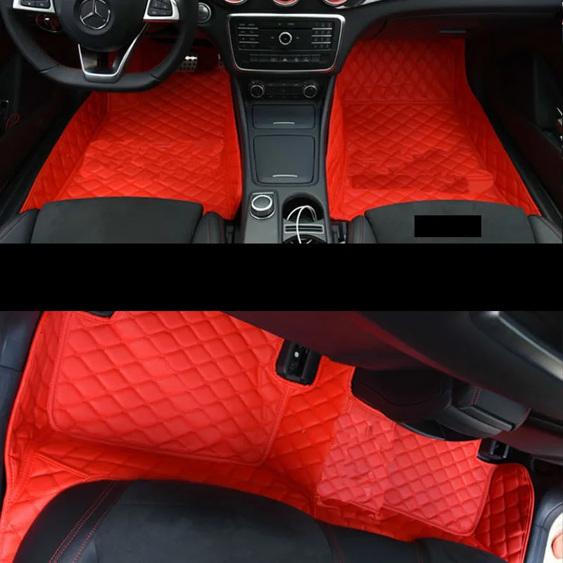

leather car floor mat for mercedes benz cla 260 cla 200 c117 2013 2014 2015 2016 2017 2018 2019 rug carpet styling