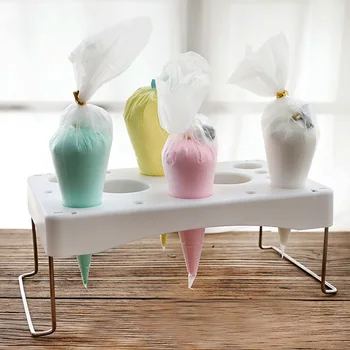 

YIWUMART Folding Decorating Icing Holder Cake Piping Bag Plastic Shelf Cream Work Table Holder Pastry Baking Tool Kitchen Gadget
