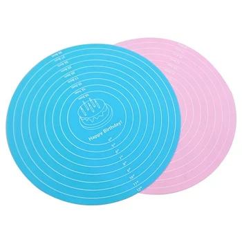 

Multifunctional Round Baking Mat 12 Inch Silicone Flower Table Mat Cake Mat Noodle Tablecloth Baking Supplies