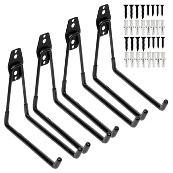 

4x Heavy Duty Garage Hooks for Bike Ladder Power Tool Utility Holder Organizer Wall Mount Garage Bike Hanger Hook