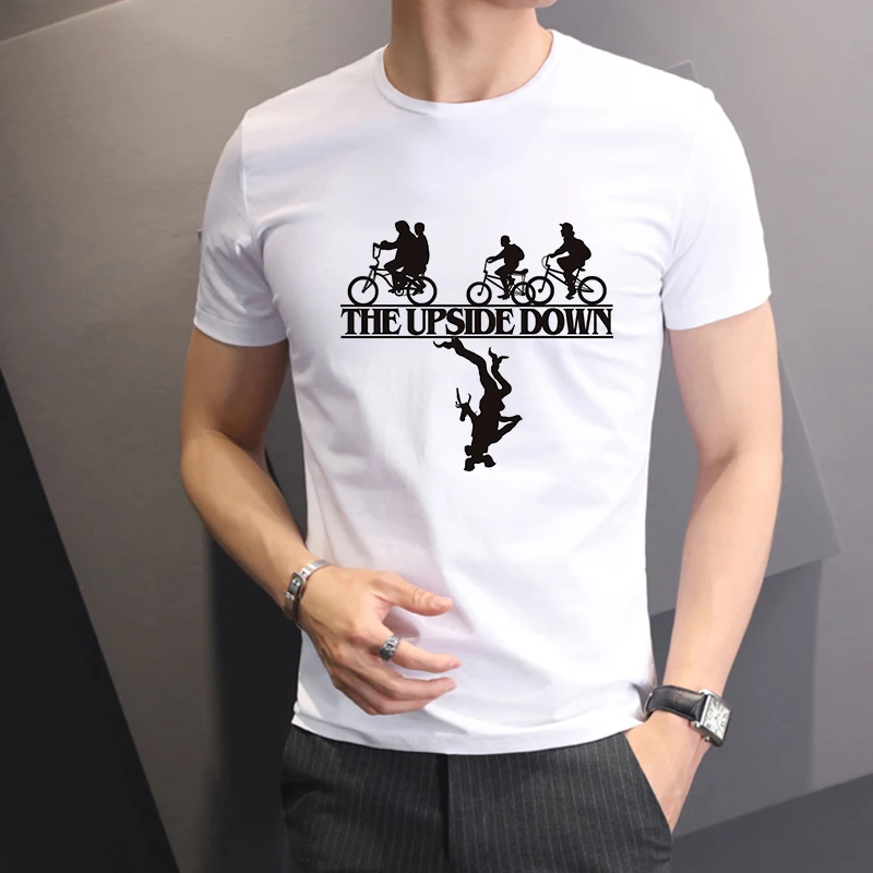 

Lus Los Fashion men's T-shirt stranger things weird cute printing graphic shirt T-shirt men's T-shirt white men's T