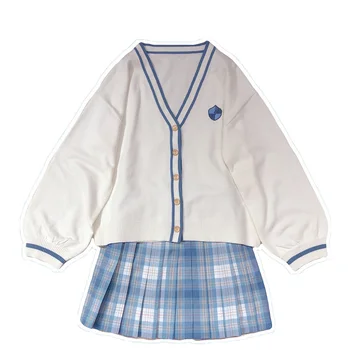 

College Style New Badge Embroidery Knitwear Sweater Japanese Girl Student JK Uniform Cardigan Women Loose Casual Coat Autumn