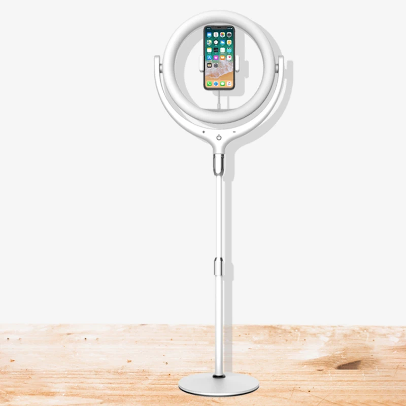 

LED Selfie Ring Light 12inch Dimmable with Stand Tabletop Makeup Light Descktop Streaming Light Extented for Broadcast Vlog