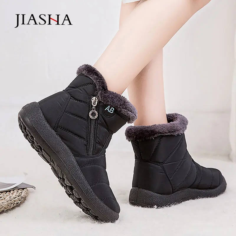 Botas de nieve impermeables para Mujer, botines de piel de felpa, cálidos e  informales, novedad, invierno, 2021|Botas de nieve| - AliExpress