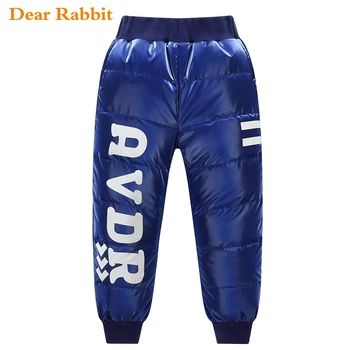 

-30 White duck down kids Pants Winter Baby Girl Clothes High Waist Thick Waterproof Children 2020 Thick Warm Pants Boy leggings