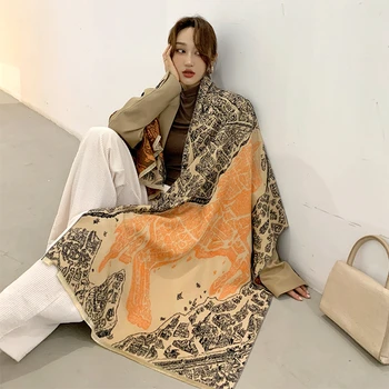 

poncho cape Luxury brand Winter New Scarf Warm Shawl Thicken cashmere-like fashion show woman pashmina open stitch shawls
