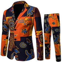 Ensemble deux pièces Blazer et pantalon imprimé pour homme, veste de costume africain, vêtements de fête, nouvelle collection 2019 