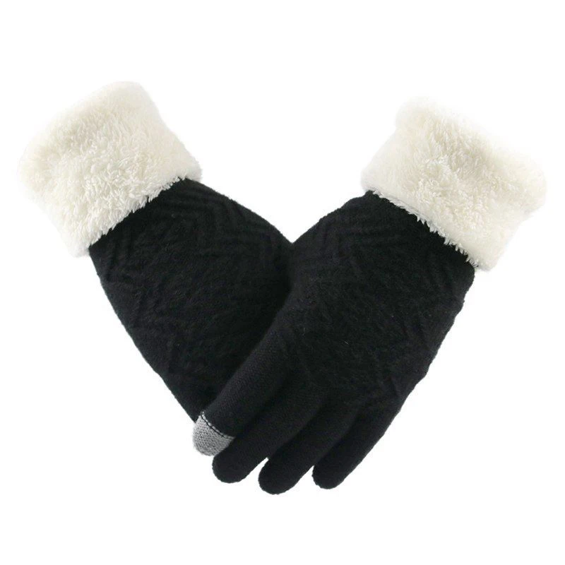 Sale Women Winter Touch Screen Thick Gloves Warm Kint Elegant Full Finger Fleece Gloves