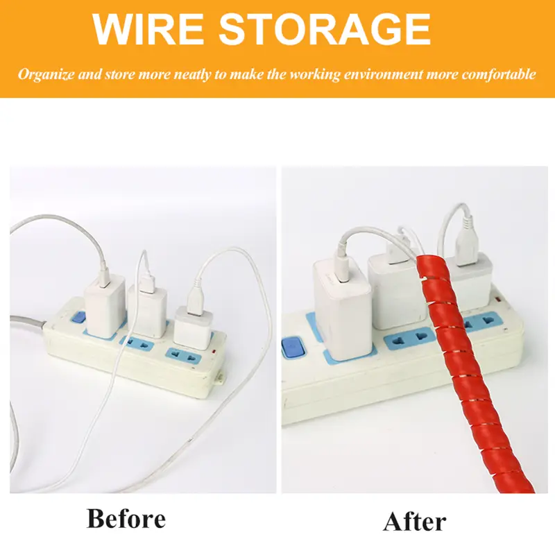 1/5M Winding Tube Wire Organizer Cable Protection Sleeve Tube Protection Sleeve Spiral Wrap Winding Protector 8/10/14/16/20/25mm - Image 5