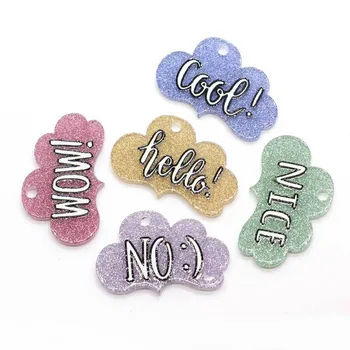 

Glitter kawaii Acrylic Letter Flatback Cabochons For Jewelry earrings Pendant Accessories Craft DIY Scrapbooking Decor