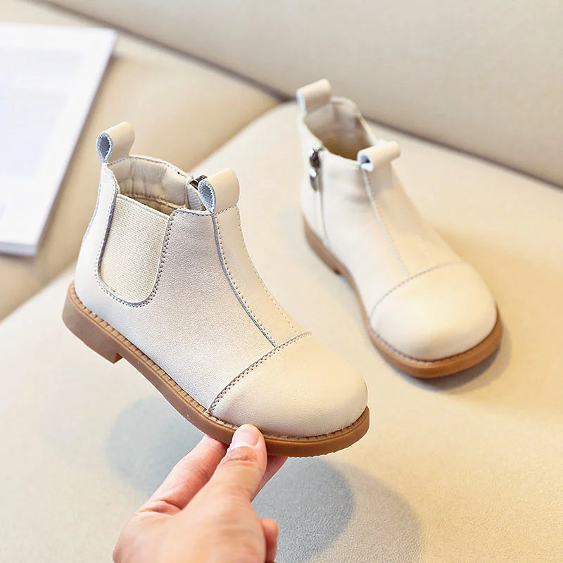 

Boys&girls martin boots autumn winter fashion princess ankle boots warm plush children winter boots non-slip kids leather shoes