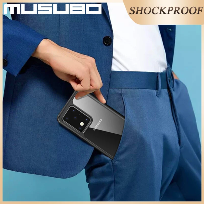 

Musubo Soft Silicone Shockproof Casing For Samsung S20 Ultra Clear Case Cover S20+ Back Cover S20 5G Fundas Luxury AirBag Coque