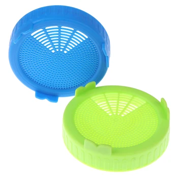 

2pcs Sprouting Lid Food Grade Mesh Sprout Cover Kit Seed Growing Germination Vegetable Silicone Sealing Ring Lid For Jar