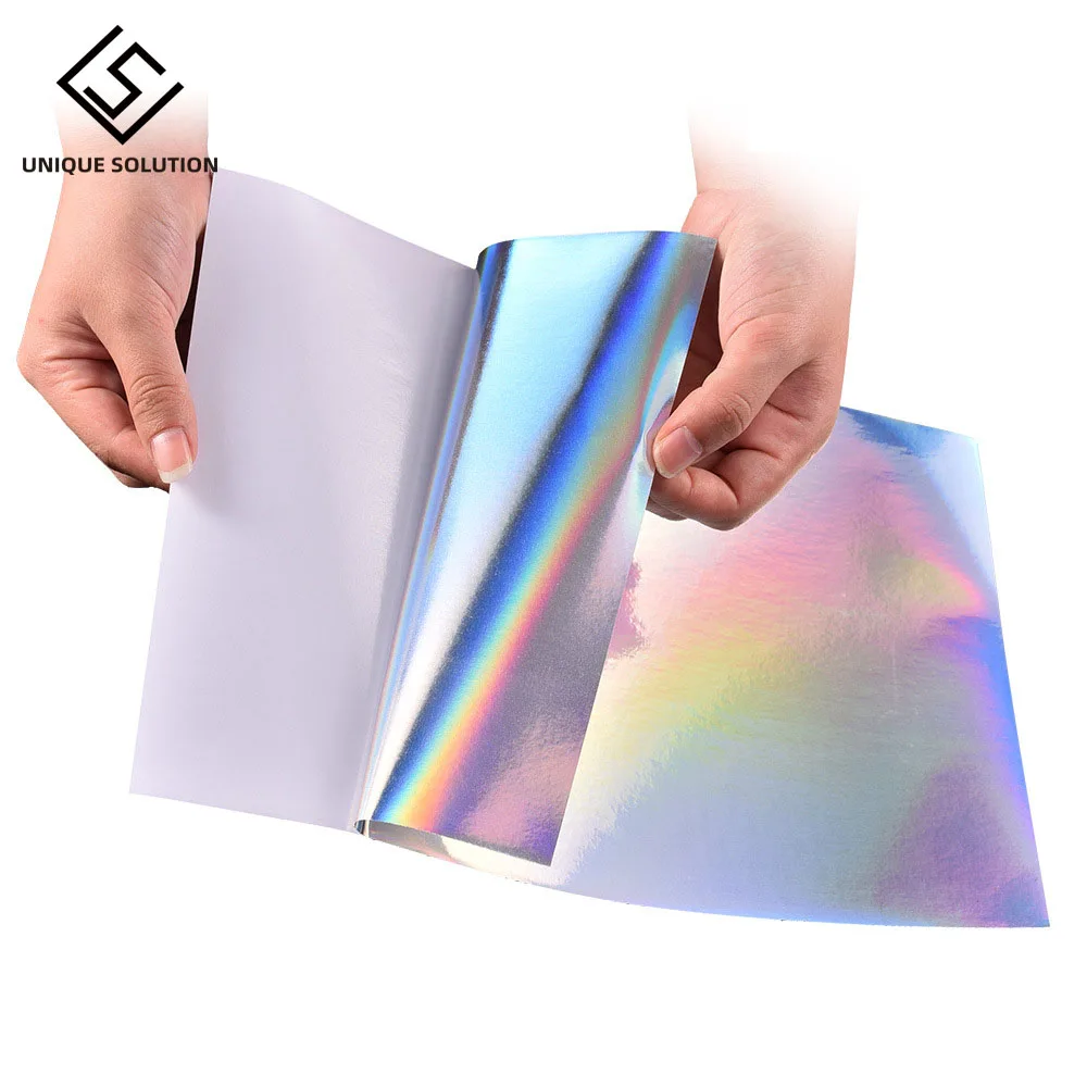 NEW Special Layer 50 Micron Thickness A4 Blank HOLOGRAM SILVER Sticker Label Paper for Home Office INKJET PRINTER