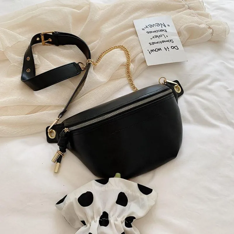 

Women's Waist Bag Fashion Fanny Pack PU Leather Female Belt Bag Waterproof Chest Bags Banana Waist Packs Small Pocket