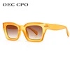 Genial colorido cuadrado gafas de sol de las mujeres los hombres nueva marca de diseño Vintage lentes de sol para dama único superior plano gafas tonos UV400 ► Foto 3/6