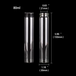 Assorted Glass Bottles with Black Aluminum Caps - Set of 12 Essential Potion and Spice Jars (80ml)