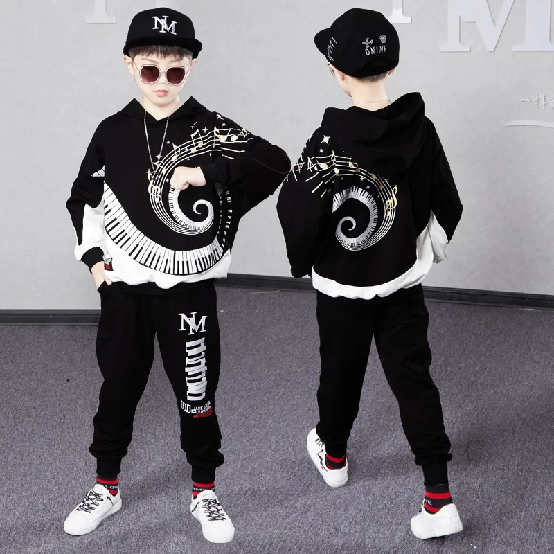 

Boy Tracksuits Autumn Kids Hooded Outfits Boys Clothes Sports Suit Loose Korean Clothing Sets for Children for 4 6 8 10 12Years