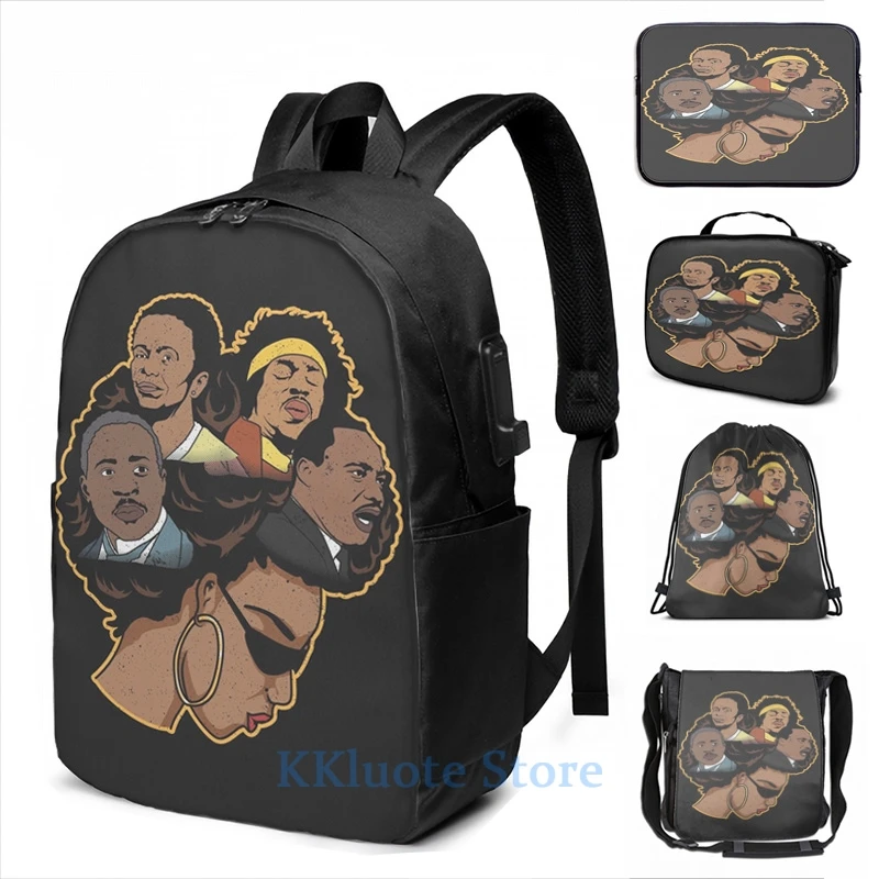 Рюкзак мужской/женский с забавным графическим принтом USB-портом | Багаж и сумки