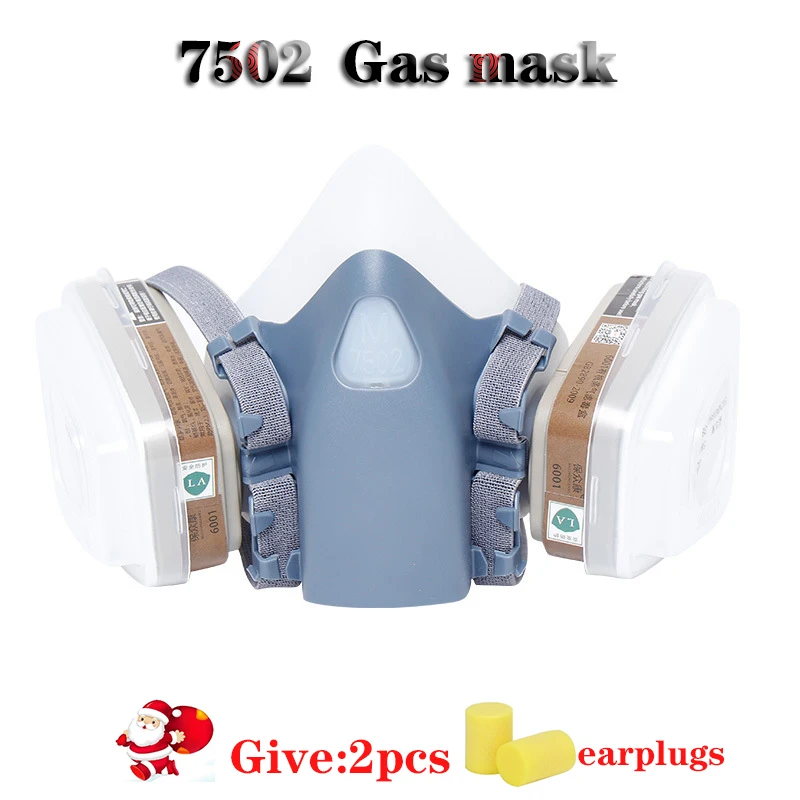 7502 Gas mask Chemical Respirator Protective Mask Industrial Paint Spray Anti Organic Vapor 7093/6001/2091/2097/603 filter | Красота и