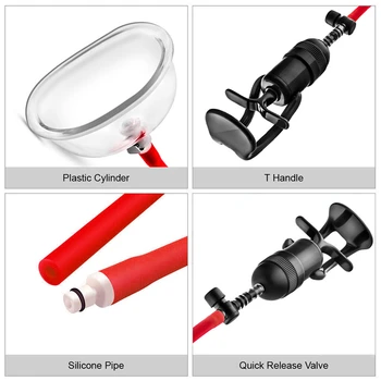Vacuum Manual Pump Enlarger Vagina Clitoris Sucker Nipple Stimulator Sucking Cup Massager Sex Toys With Silicone Ring for Female 4