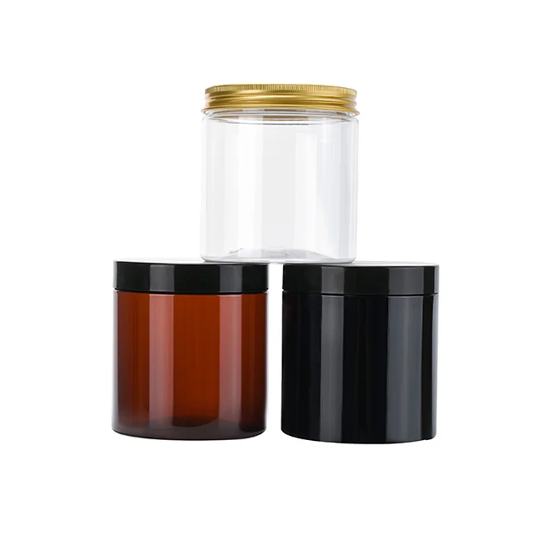 Amber Glass Jar with Metal Screw Cap for Wholesaale