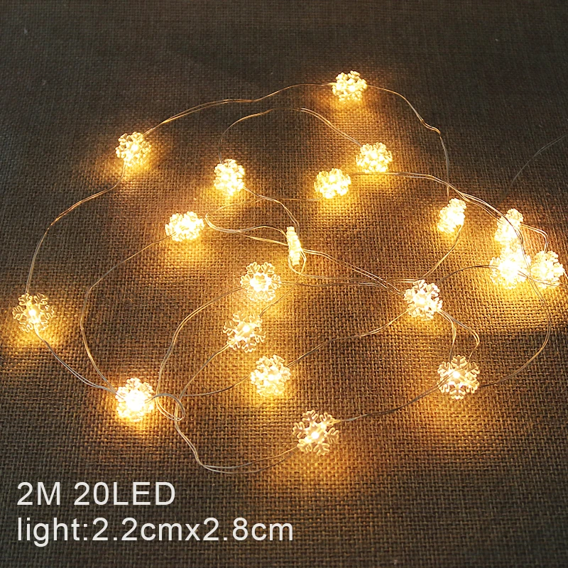 2M Christmas Santa Claus Snowman Snowflake Xmas Tree LED Light String Garland Ornament Christmas Home Decorations New Year Gift christmas decorations