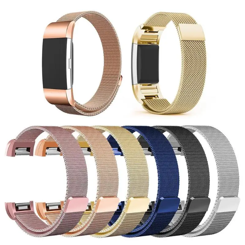 

Milanese Stainless Steel Magnetic Bracelet Strap For Fitbit Charge 2 Smart Band Band Replacement For Fitbit Charge 2