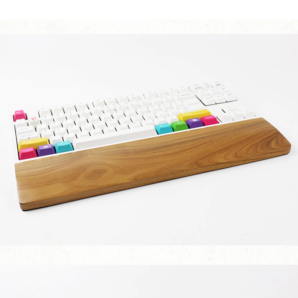 Descanso de Palma de Madeira Sólida para Jogos Suporte para o Pulso Kashcy Verawood Ergonômicos Teclado Mecânico Almofada 60 87 104 108 Teclas - Imagem 3