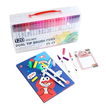 

120 Color Watercolor Marker Brush Pens for Drawing Painting Set Professional Water Coloring Brush Pen Set Dual Tip for School