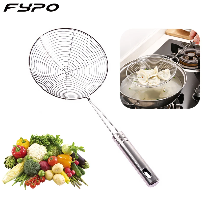 Long Handle Stainless Steel Filter Colander Kitchen Fried Net Sieve