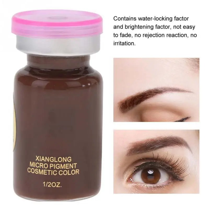 8ml/Bottle Eyebrow Lip Tattoo Plant Pigment Microblading Pigment Ink Makeup Tool Permanent Makeup Tattoos Ink Pigment For Lip - Цвет: Brown Coffee Eyebrow