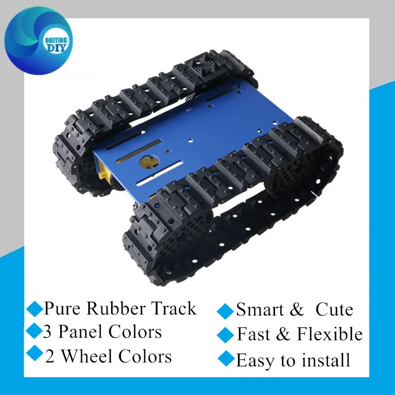 

Гусеница из чистой резины + пластиковое колесо + рама из алюминиевого сплава небольшого размера/Простота установки/быстрая скорость/гибкость/детский подарок TC101