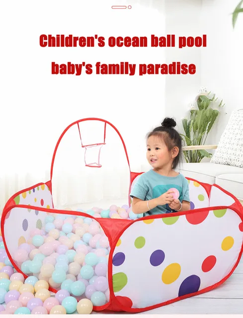 1.5M Portable Baby Playpen Children Ball Pit with Basketball Hoop Kids Dry Ball Pool Folding Indoor Outdoor Ballenbak Toys 2