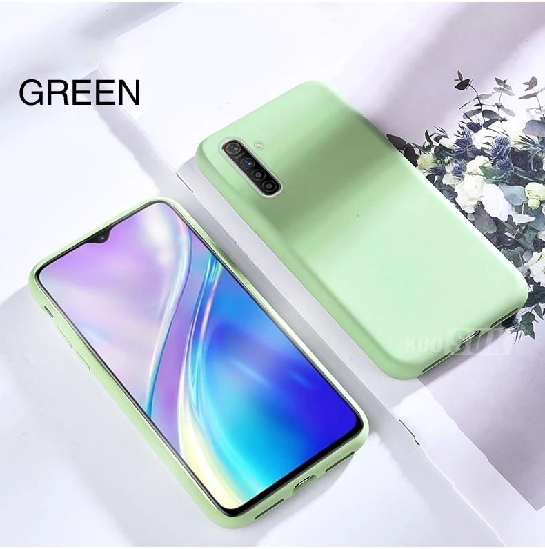 Koosuk чехол для телефона для OPPO Realme XT X2 жидкий силиконовый мягкий чехол для OPPO K5 Тонкий чехол для телефона с защитой от пятен - Цвет: Зеленый