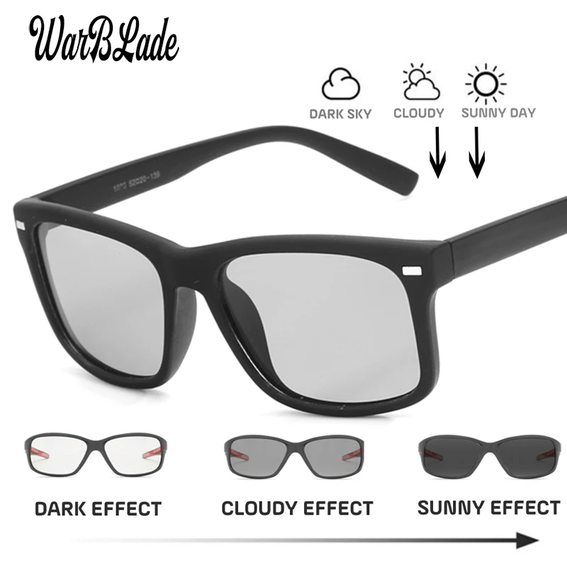 New Driving Small Lens Polarized Photochromic Sunglasses Men Chameleon
