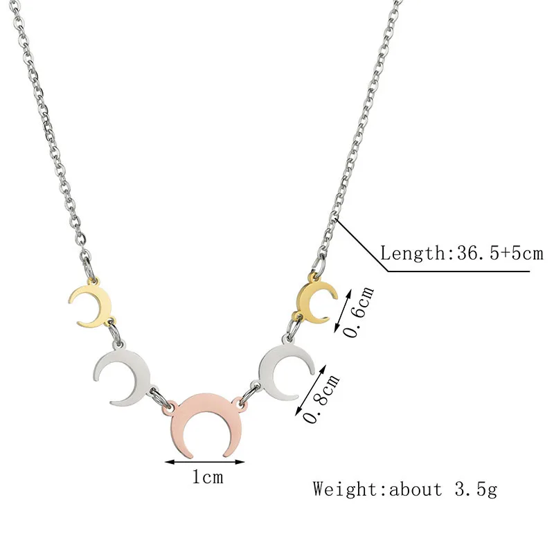 

AliExpress Selling Goods in Small Clear Fashion Simple Five Pieces Moon Pendant Crescent Choker