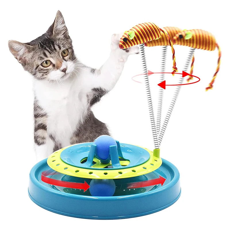 Cat Toy Interactive 2 in 1 Automatic Rotating Track Toys for Multiple Cats | Дом и сад