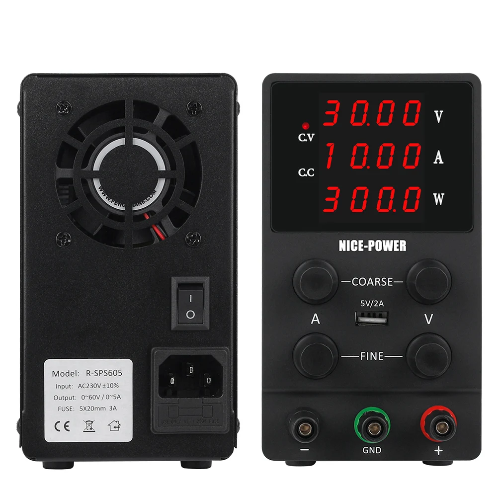 Nice-power Adjustable DC power supply 30V 10A LED Digital Lab Bench Power Source Stabilized Power Supply Voltage Regulator DIY