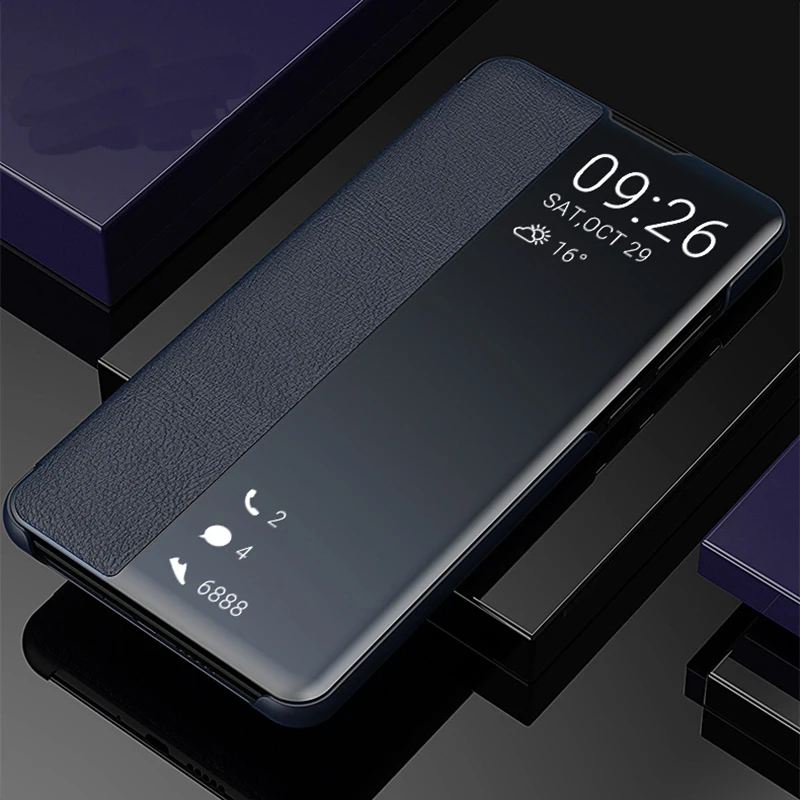Чехол книжка с окошком для экрана Huawei Nova 3 3i 4 5 6 SE Y5 Y6 Y7 Y9 Honor 10 10i 20 8X Pro P Smart Z 2018