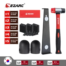 EZARC – Kit d'installation de plancher en bois laminé, 60 entretoises, barre de traction, bloc de taraudage en caoutchouc Durable, maillet Double face, genouillères en mousse