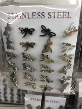 

12Pairs/Lot Vintage Design Dragonfly earrings for Women Jewelry simple party girl lady Accessories Gift