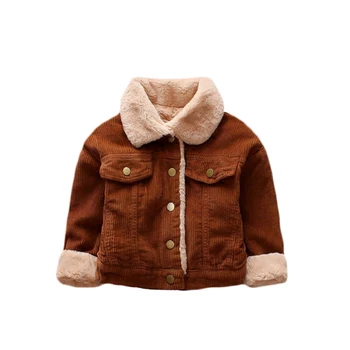 

Soft Autumn Winter Casual Fashion Baby Long Sleeve Solid Color Plus Velvet Coat Kids Outerwear