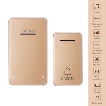 

New Home Doorbell Intelligent Wireless Doorbell Waterproof 200M Remote EU UK US Plug Smart Door Bell Chime