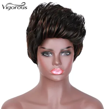 

Vigorous Peruvian Lace Front Human Hair Wig Short Cut Pixie Wigs Customized Wigs Density Silky Straight Hair Wigs