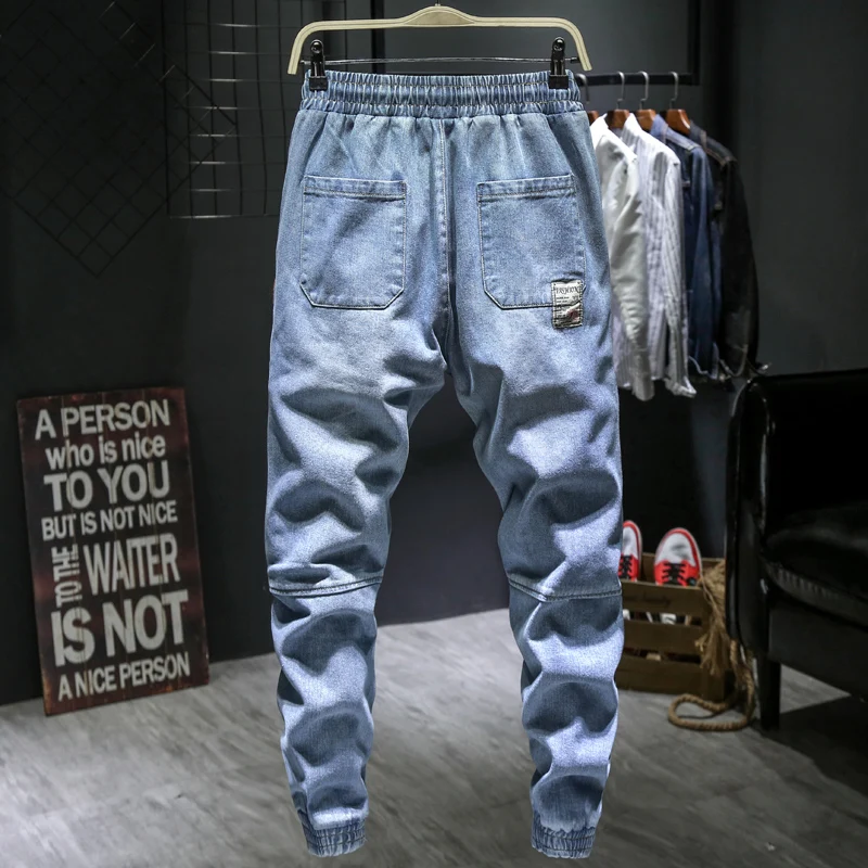 Cheap Jeans men elastic waist plus size full length denim pants very big size M-7XL Jeans For Jeans Men Big Sizes Fashion Big Sizes