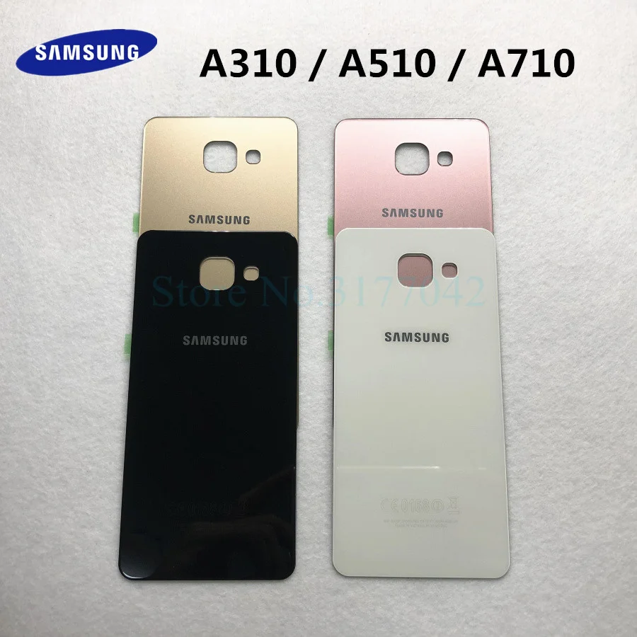 

SAMSUNG Back Battery Cover For Samsung Galaxy A3 A5 A7 2016 A310 A310F A510 A510F A710 A710F Back Rear Glass Case