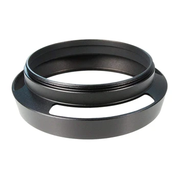 

46mm Pro Angle Vented Metal Lens Hood Sun Shade Wristband Lens Focus Ring