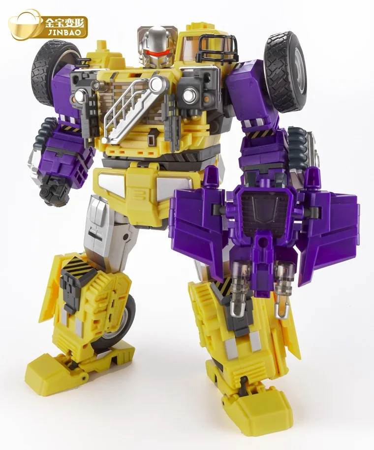 

JinBao Transformation Devastator Yellow GT Oversize 6IN1 Bonecrusher Scrapper Gravity Mixmaster Hook KO Action Figure Robot Toys